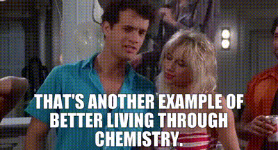 A very young Tom Hanks says "That's another example of better living through chemistry."
