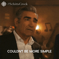 Eugene Levy as Johnny Rose says "Couldn't be more simple."