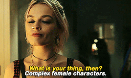 Off screen: "What is your thing, then?"
Emma Mackey, rolling her eyes and smiling: "Complex female characters"