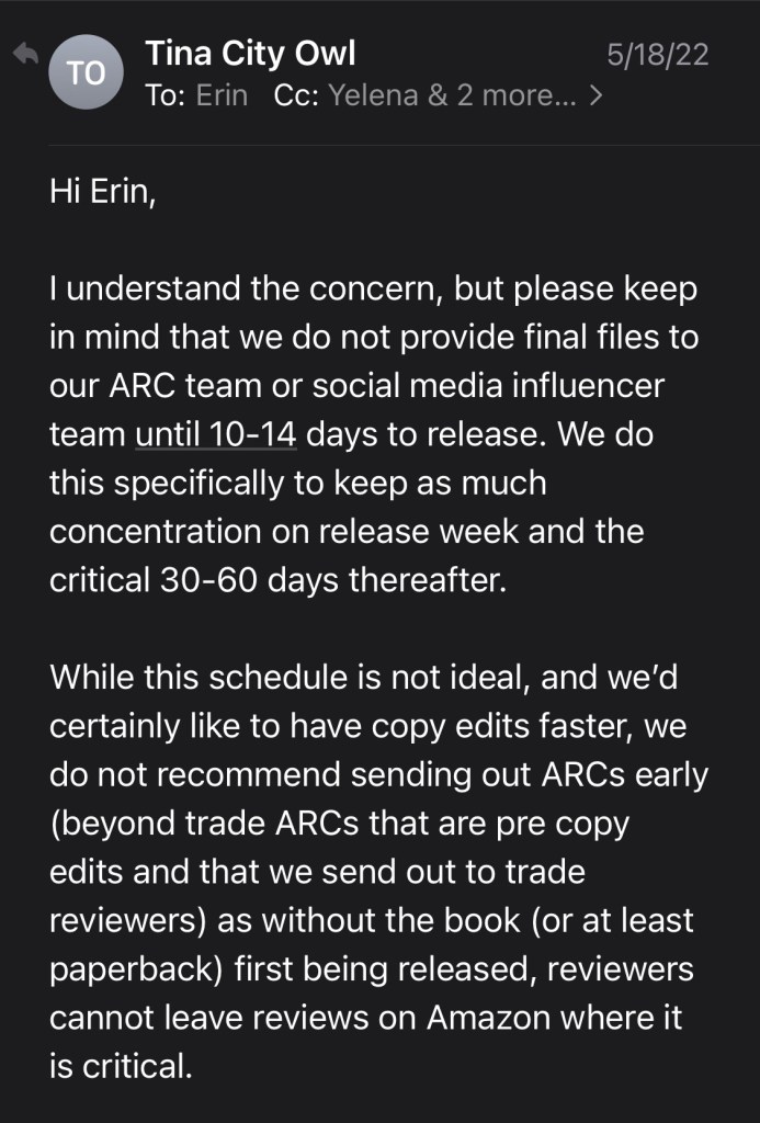 "I understand the concern but..."