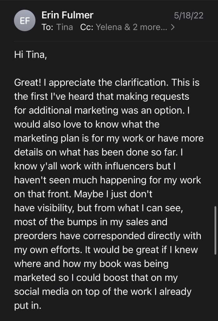 Request for marketing plan as I have noticed sales bumps corresponding with my own efforts