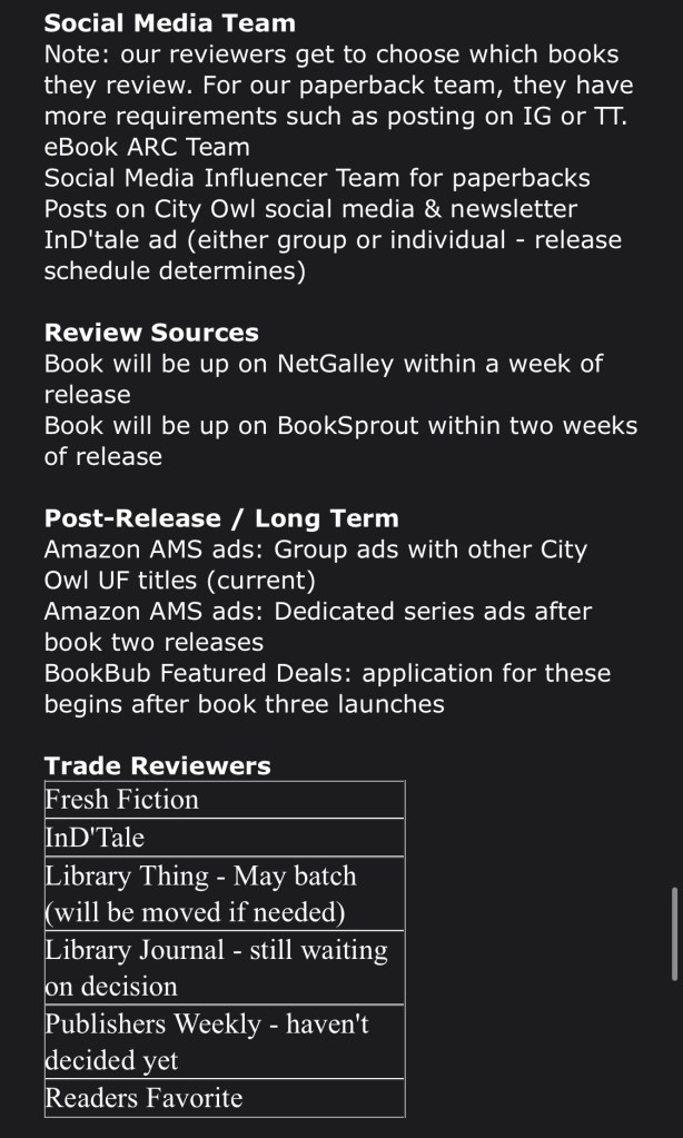 An aspirational list of trade reviewers, marketing, and review sources