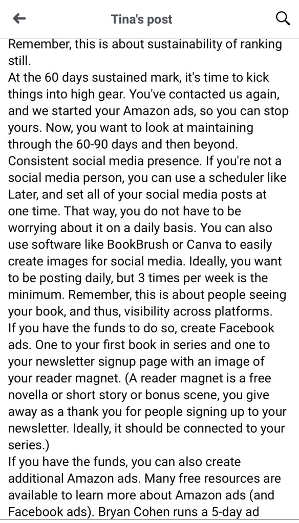 Maintaining through 60-90 days and beyond